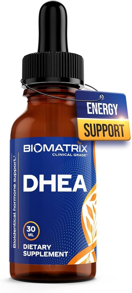 BioMatrix DHEA Liquid Drops – Assorbimento 3X di capsule o compresse – alternativa regolabile a DHEA 50 mg e DHEA 100 mg – Integratore DHEA Micronizzato per Uomini e Donne 30 ml, 500 Serve