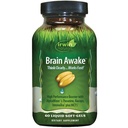 Irwin Naturals Brain Awake Migliorata Prestazioni Mentali, Aumentata messa a fuoco, Boost Clarity & Concentration - Potente Booster Nootropic con L-teanina, Bacopa, MCT & InnovaTea - 60 Liquid Softgels
