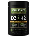 Sports Vitamin D3 K2 with 5000iu of Plant-Based D3 & 100mcg of Vitamin K2 as MK-7, Non-GMO Verified & Vegan Certified - 160 Liquid Softgels - Pack1