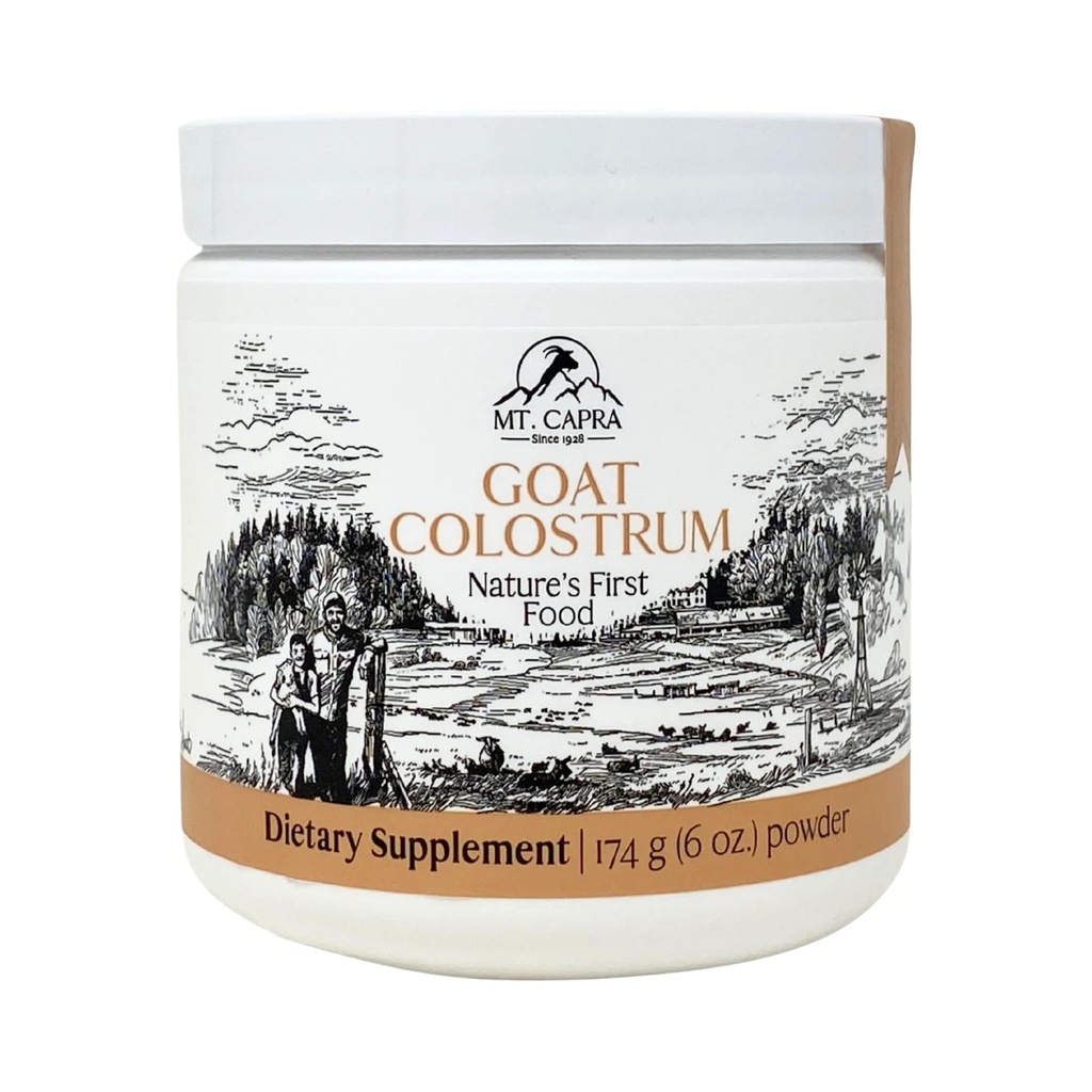 Mt. Capra Goat Colostrum | for Healthy Immune System, Gut, and Athletic Performance | Grass-Fed, High in Immunoglobulins | 60 Servings - 174 Grams