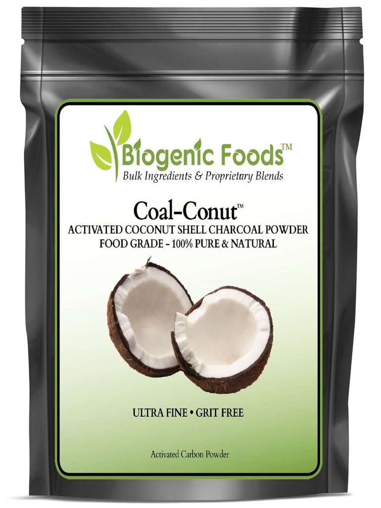 Coal-ConutTM - Aktiviertes Kokosnussschalen-Kohle Fine Husk Food Grade Powder (Ultra-Fine) - Bio-Nutzung genehmigt