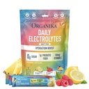 Organika Daily Electrolytes Powder Variety Pack with Vitamin C & Prebiotic Fiber – 21 Single-Serve Sachets (Lemonade, Raspberry, Pineapple Passion Fruit), Sugar-Free, Caffeine-Free