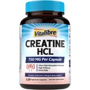 Vitalibre Creatine HCl Capsule, 750mg High Absorption Creatine Hydrochloride, Endurance, Strength, Fast Absorbing, No Load, No Bloat, Monohydrate Micronized Alternative, Once Daily, 120 Capsules