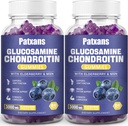2 Packs 3000MG Glucosamine Chondroitin Gummies - Extra Strength Joint Health & MSM Elderberry Natural Joint Support Supplement, Flessibilità, Antiossidante Supporto Immune per Adulti, 120 Gummies.