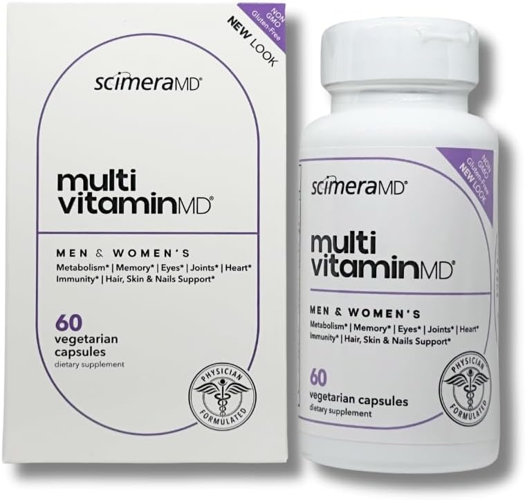 ScimeraMD® MultivitaminMD Full-Spectrum Supplement Kapsel mit Mineralien, Antioxidantien und Superfood-Kombination für Stoffwechsel, Gelenkunterstützung, Haar, Haut und Nägel, 60 CT