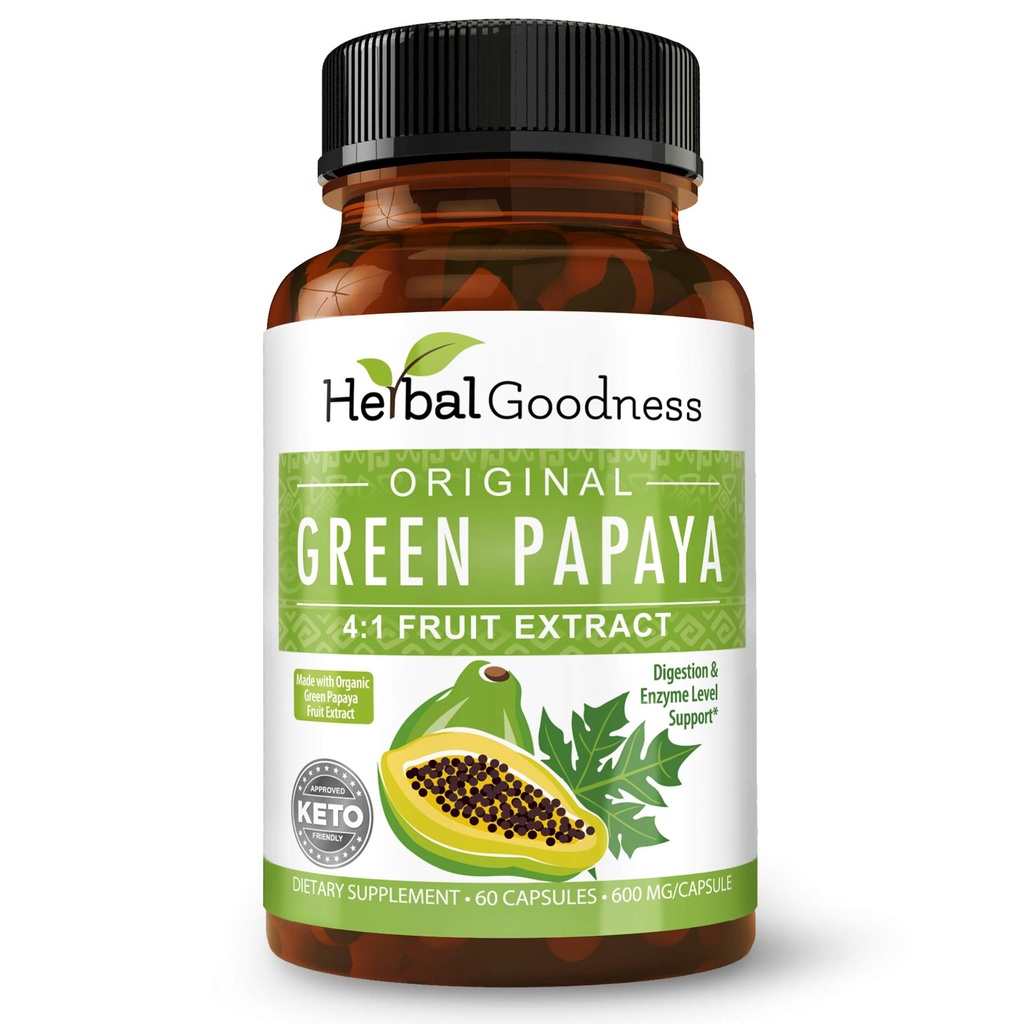 Estratto di frutta di Papaya verde - Enzimi di Papaya organici con prebiotici e probiotici per la salute digestiva - Enzimi super digestivi, Supporto immunitario- 60 capsule, Made in the USA