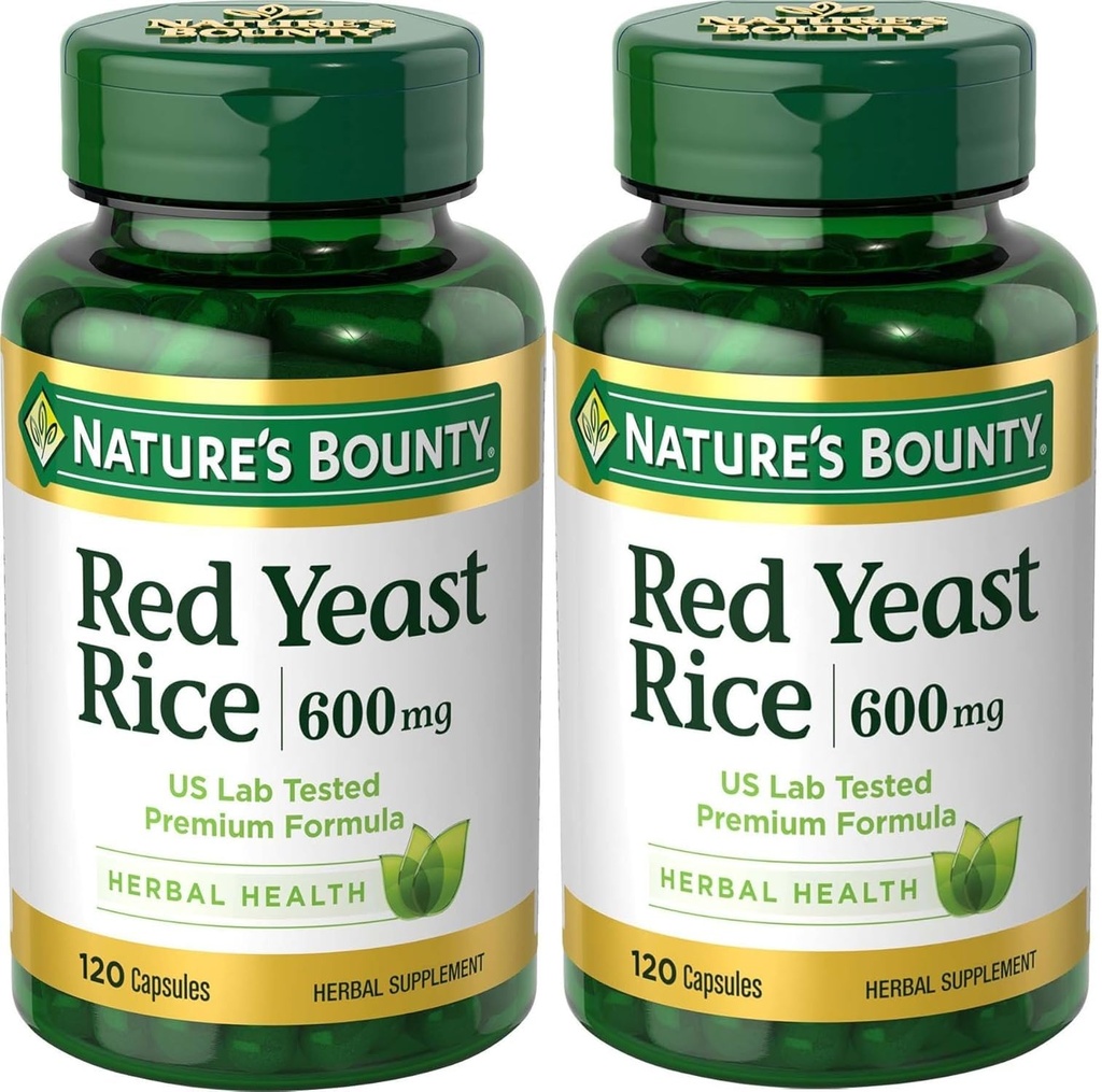 Nature's Bounty Red Yeast Rice 600mg 120 Kapseln (Pack von 2)
