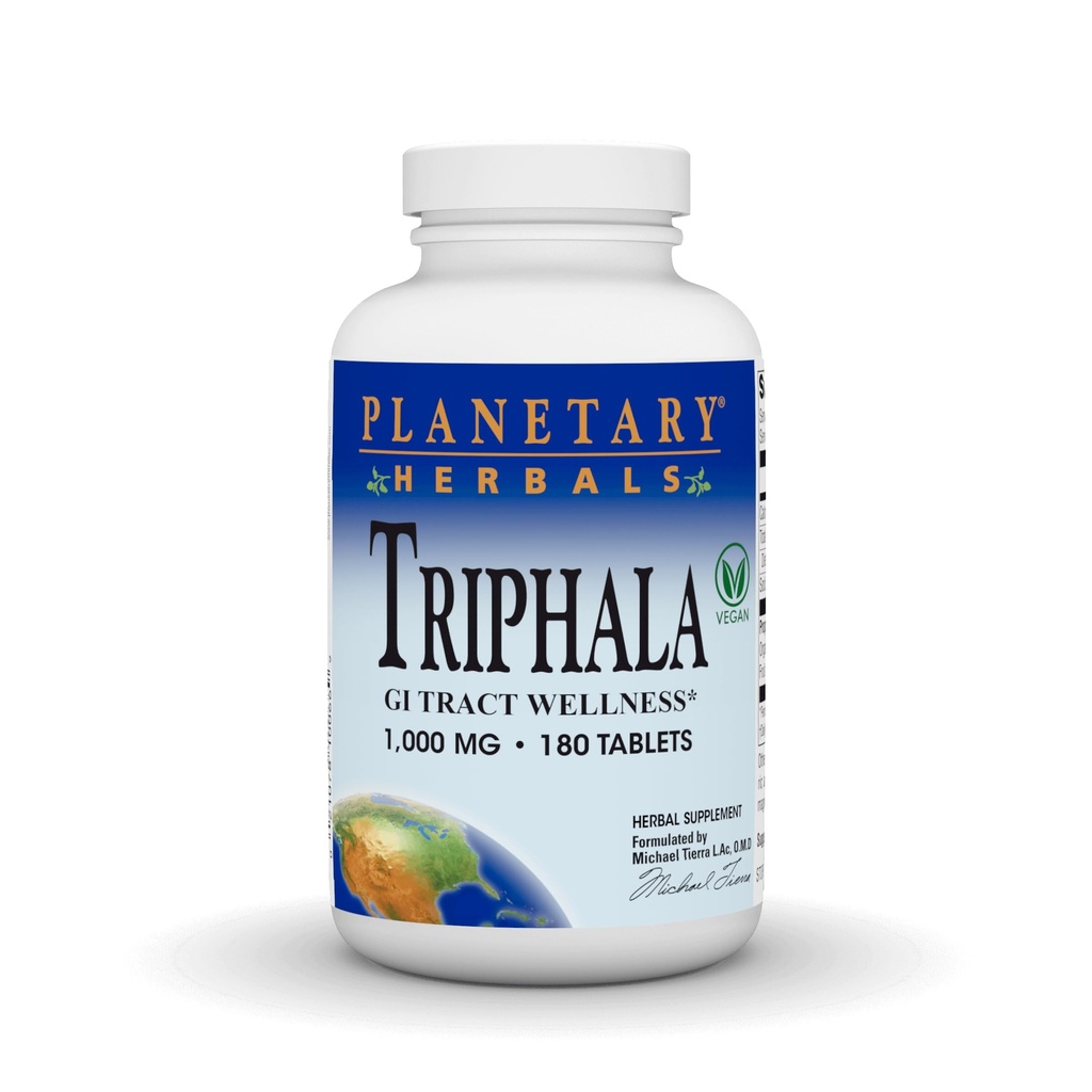 Herbes Planétaires Triphala nettoyant interne 1000mg pour GI Tract Wellness - 180 comprimés