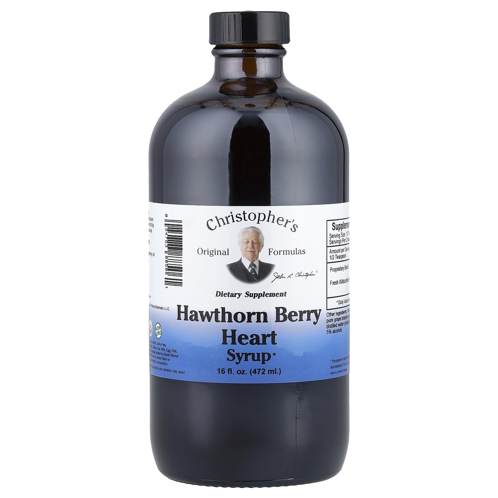 Christopher's Original Formeln Hawthorn Berry Heart Syrup - 16 fl oz | Natürliche Kräutermischung für allgemeine Wellness