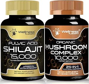 WELLNESS LABSRX Shilajit Kapseln | Organische Pilzkapseln