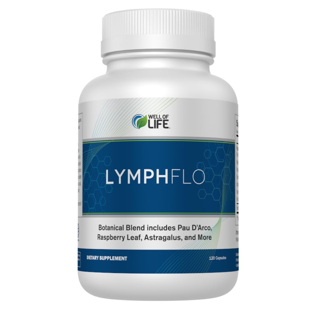 LymphFlo: Herbal Support for Detox, Immunity & Well-Being. Formulated with PAU d’Arco, Cleavers & Red Peony Root in 1100mg, 180 V-Capsules to Optimize Lymphatic Function, Enhance Vitality