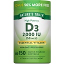 Nature's Truth Vitamin D3 2000 IU Softgels für Erwachsene | 150 Count | Hohe Potenz | Non-GMO und glutenfreie Ergänzung