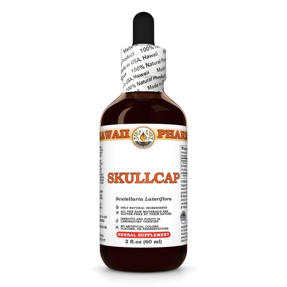 Skullcap (Scutellaria Lateriflora) Dry Herb Tincture, All Natural, Vegan, Pure Liquid Extract - 2 fl.oz
