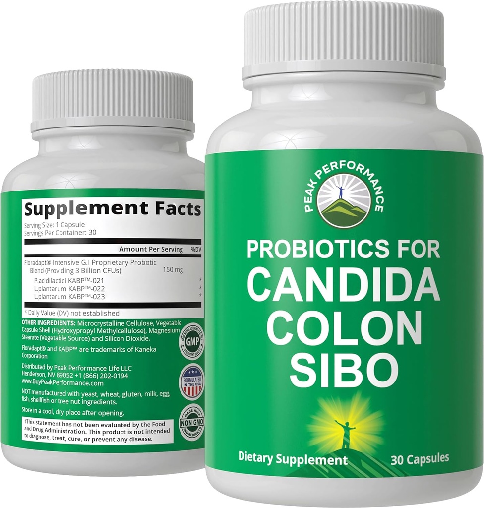 Probiotiques pour Candida, Colon Cleanse, IBS et SIBO Support. Doctor Recommended Proprietary Microbiome Reset Probiotic Supplement. Gut Health and Overcroissance Treatment Capsules pour femmes et hommes