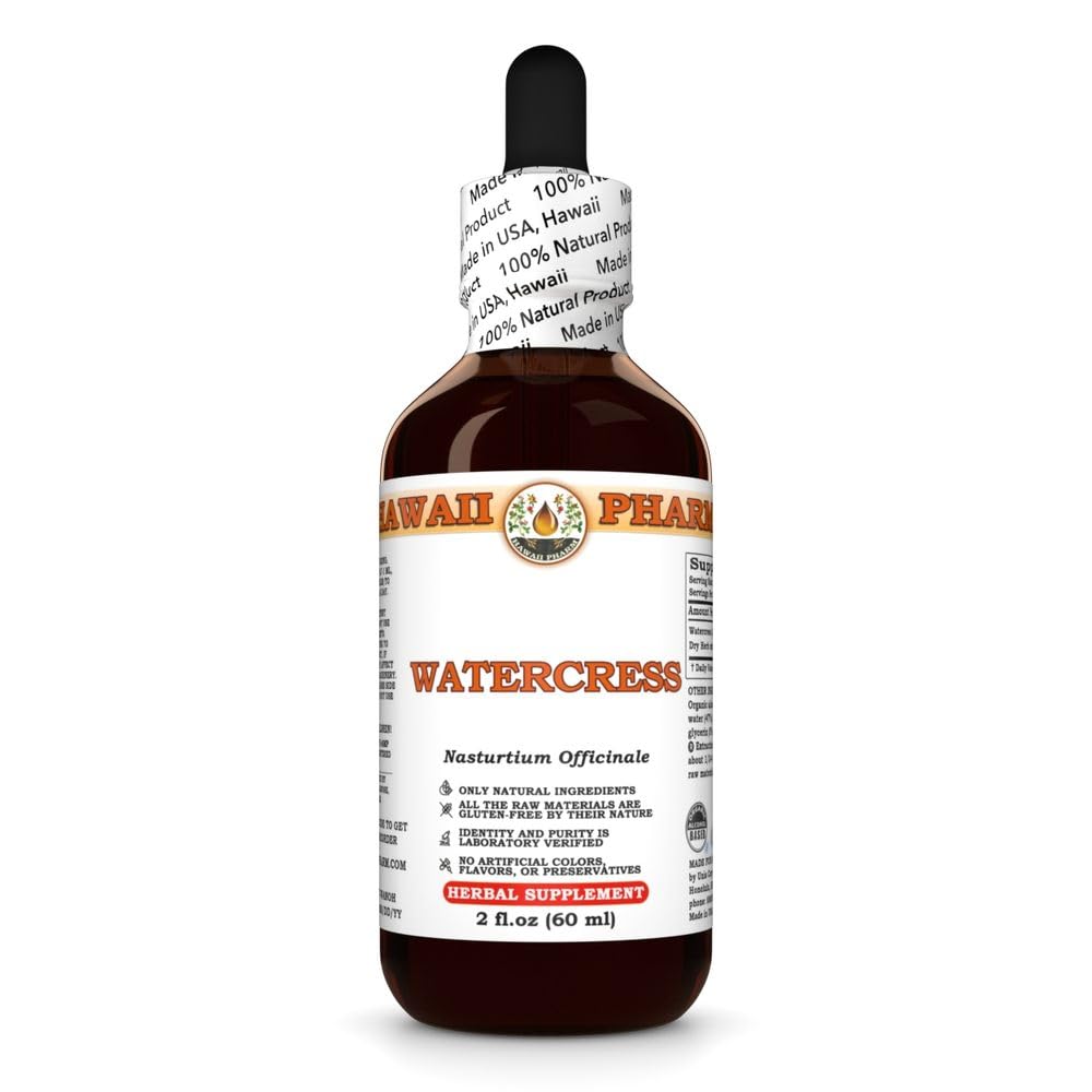 Watercress (Nasturtium Officinale) Dry Herb Tincture, All Natural, Vegan, Pure Liquid Extract - 2 fl.oz
