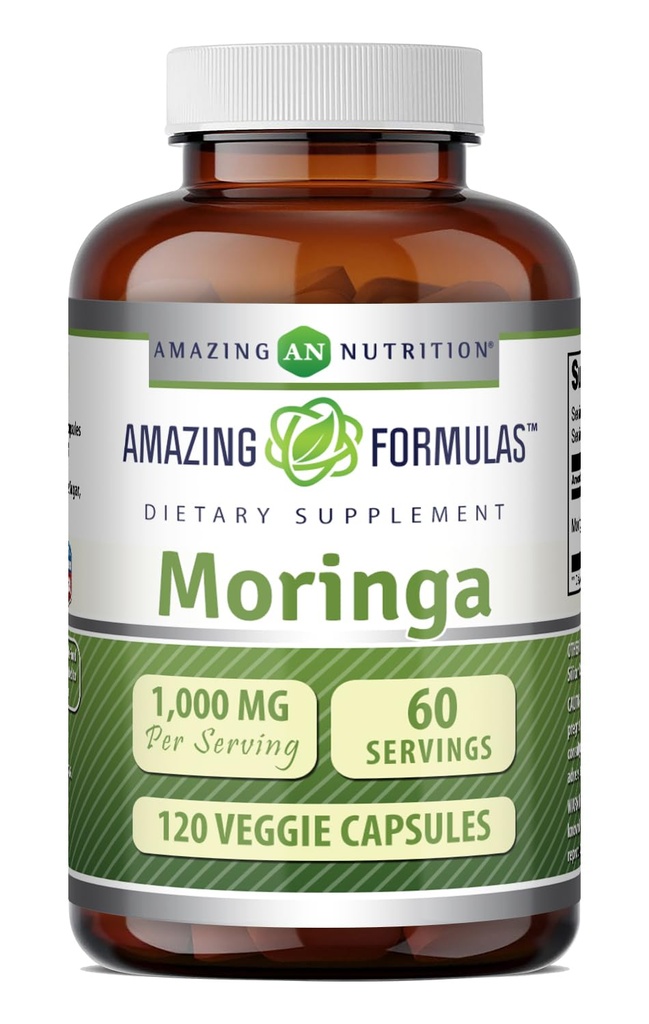 Amazing Formulas Moringa 4:1 Extract 1000 Mg | Veggie Capsules | Non-GMO | Gluten-Free | Made in USA (1 Pack | 120 Count)