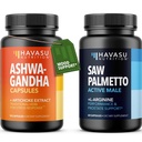 HAVASU NUTRITION High Strength Ashwagandha Supplement Capsules (45 Servings) & Saw Palmetto 500mg L-Arginine 500mg Complex (30 Servings)