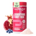 Supergut Foundational Daily Fiber Powder, Sugar Free & Vegan Prebiotic Fiber Blend for Gut Health & Digestive Support, Supplement for Men & Women with Solnul & Sunfiber, Pomegranate Berry, 18 Servings