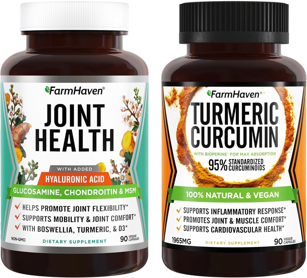FarmHaven Curcumine curcuma et glucosamine Chondritine