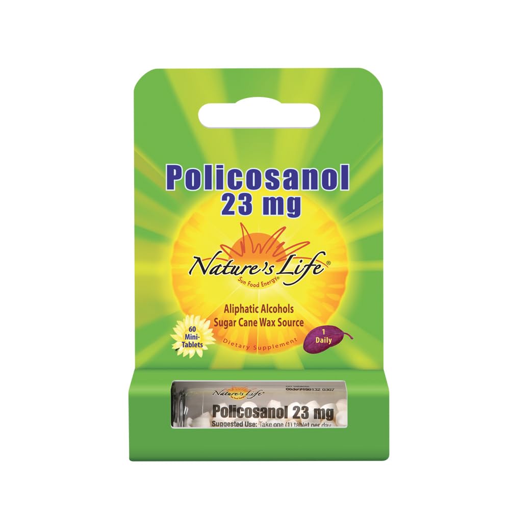 Nature's Life Policosanol 23mg | Unterstützung für Herz-Kreislauf-Gesundheit, Blutzirkulation und gesunde Herzfunktion | 60 Tabs