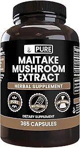 PURE ORIGINAL INGREDIENTS Maitake Pilz (365 Kapseln) Kein Magnesium oder Reisfüller, Immer rein, Lab Verifiziert