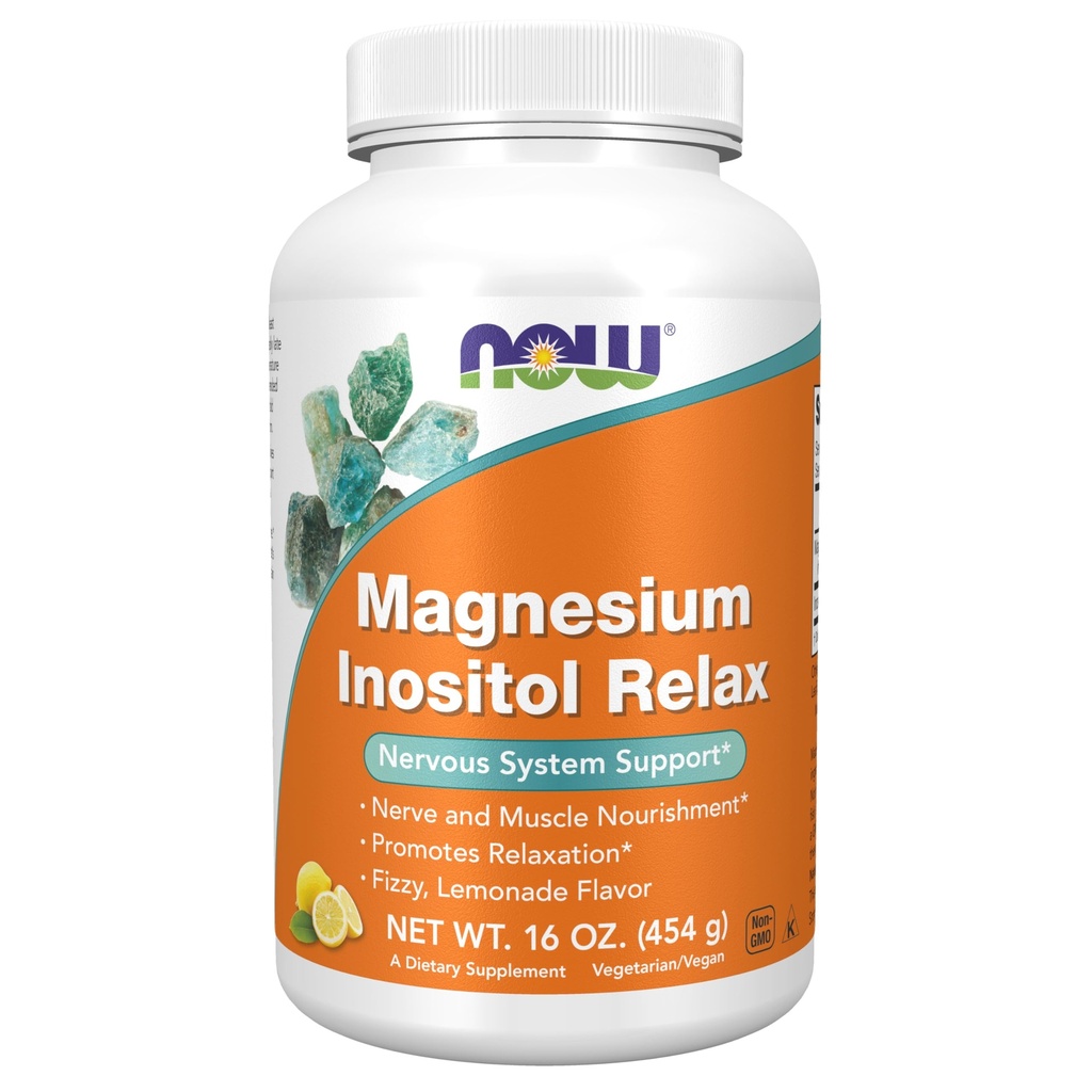 NOW Foods Supplements,powder Magnesium Inositol Relax, Nervous System Support*, Fizzy Lemonade Flavor, 16-Ounce