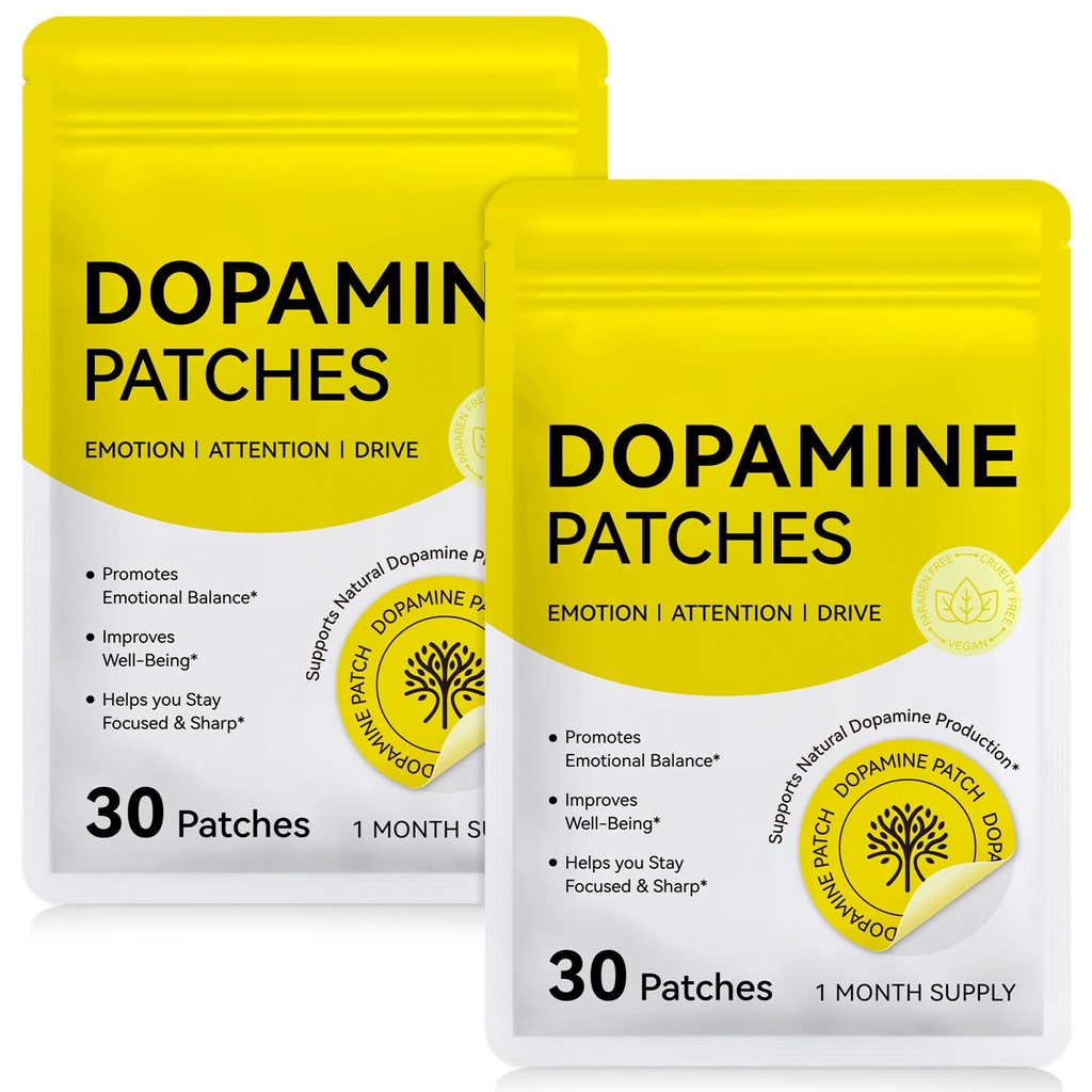 Dopamine Patches Extra Strength - 2Packs, Mood & Positivity Support, Supports Dopamine & Serotonin Balance, for Women Men, 60 Patches