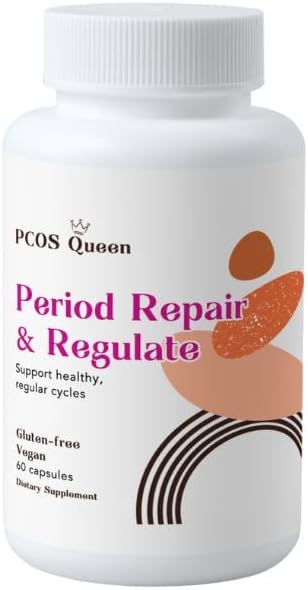 Periodo di riparazione & Regolazione - Supplemento di bilanciamento dell'ormone femminile per periodi irregolari - Formula vegana per sostenere ciclo mestruale regolare, grumi, salute della pelle - 1 bottiglia