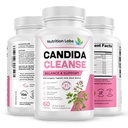 Candida Cleanse Supplement für Balance & Support, Candidase Detox, Women & Men. Gut Health & Flora, pH-Wert, Darmgesundheit. Lactospore® Probiotics. Antihefe-Überwuchs W/ Oregano, Caprylsäure