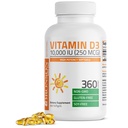 Bronson Vitamine D3 10,000 UI (250 mcg) Haute puissance - soutient un système immunitaire sain, des os forts, des muscles et des dents - non OGM, 360 softgels