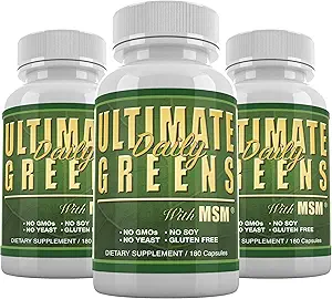Salute quotidiana, Verde finale con MSM 1925 mg 540 capsule Vegan Friendly No OGM Gluten o Soy