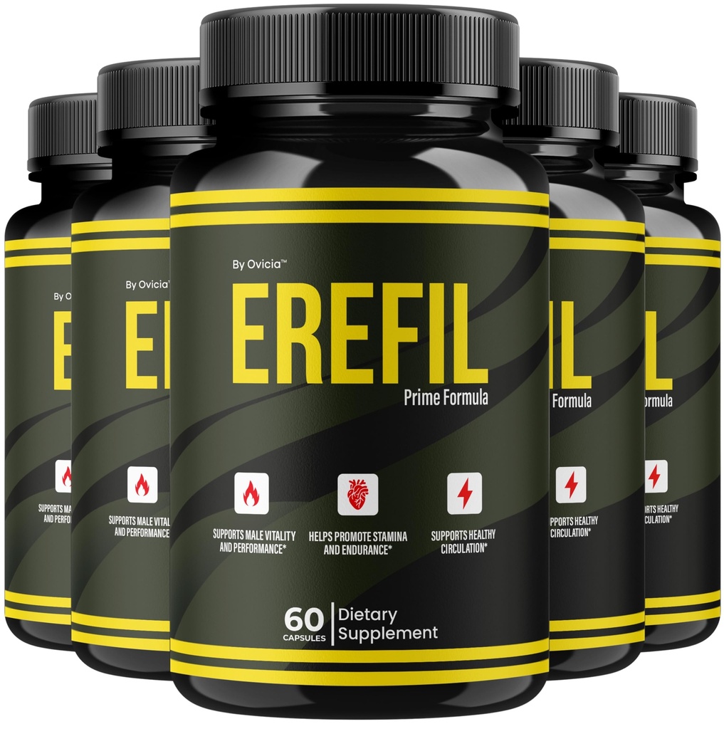 (5 Pack) Erefil Capsules - Official Erefil Pills Advanced Premium Formula Support Maximum Strength, All Natural Ingredients Vitamins for Overall Health & Wellness Reviews, 300 Capsules for 5 Months