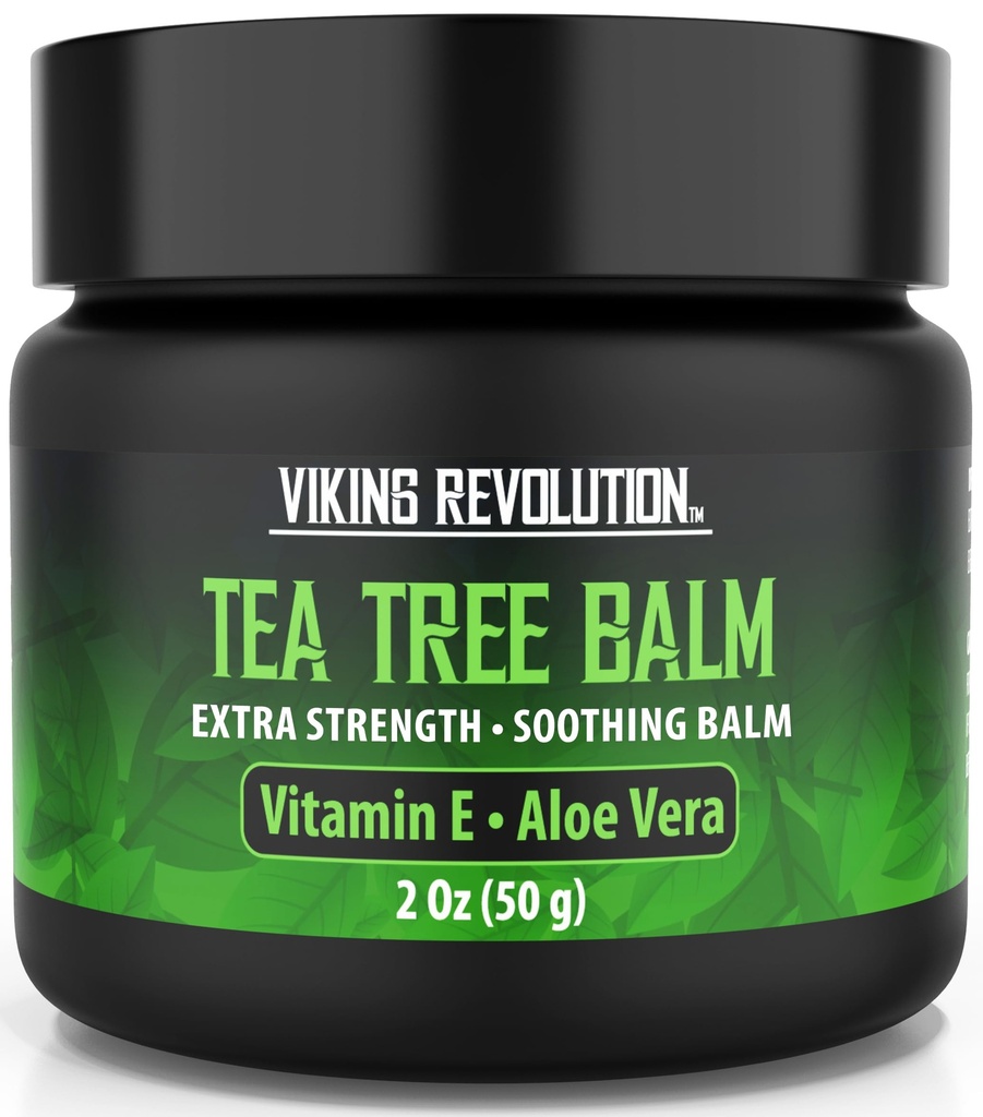 Viking Revolution Tea Tree Oil Balm - Foot Cream for Dry Skin - Deeply Moisturizing Formula with Aloe Vera, Vitamin E & Eucalyptus - Soothes & Hydrates Rough Hands, Elbows & Feet (2 Oz, Pack of 1)