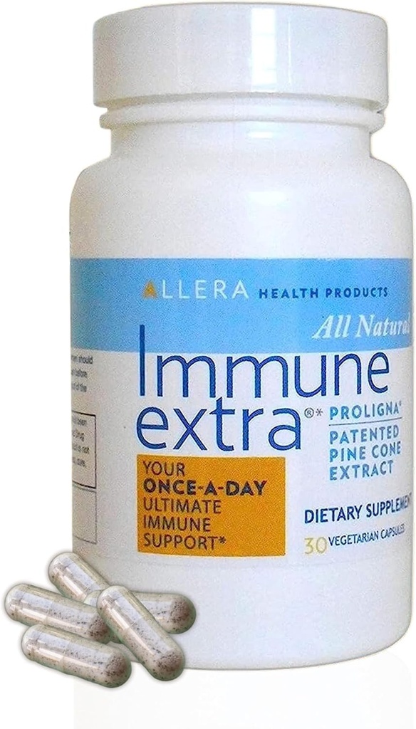 In tutto il mondo Nutrition Bundle Compatibile con Allera Health Pine Cone Extract Capsules - Vegan ProLigna Plant Based Diet Products - Integratore di Supporto Immune - 30 Capsule con Keychain