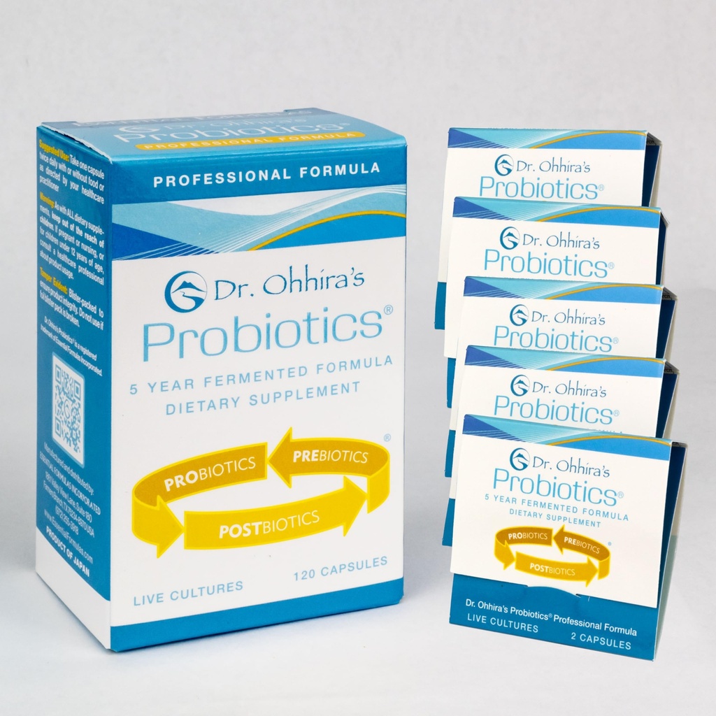 Dr. Ohhira Probiotics Formula professionale - 120 capsule con Bonus 5 Samples dimensione di viaggio (10 Capsule Bonus)