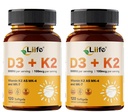 LIIFE Vitamin D3 + K2 (5000 IU D3 / 100mcg MK7 and MK4) Supplement for Immune Support, Bone & Heart Health-Non-GMO, Gluten-Free-240 Softgels