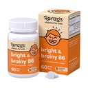 Renzo Bright & Brainy Vitamine B6, Dissoudre les enfants Vitamine B6, 60 comprimés sans sucre, Oh Oh Orange Aromatisé