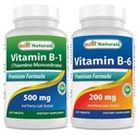 Best Naturals Vitamina B1 come Thiamine Mononitrate 500 mg & Vitamina b6 200mg