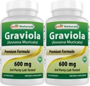 Best Naturals Graviola Capsules Annona Muricata, 600 mg, 120 Count (Pack of 2)
