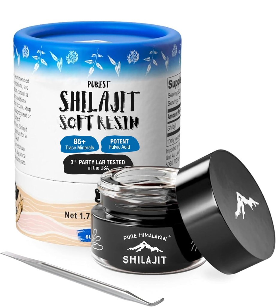 Shilajit von Pure Himalyan Shilajit ®, Grade A Himalayan Weiches Harz, Energie & Immununterstützung, natürliche Quelle von Fulvic Acid & 85+ Trace Minerals Supplement für Männer & Frauen (50ml/1,5 fl oz)