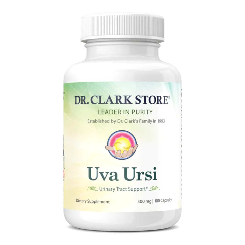 Dr Clark Store Uva Ursi Urinary Tract Support - 500 Mg, 100 suppléments végétaliens, Immune Booster