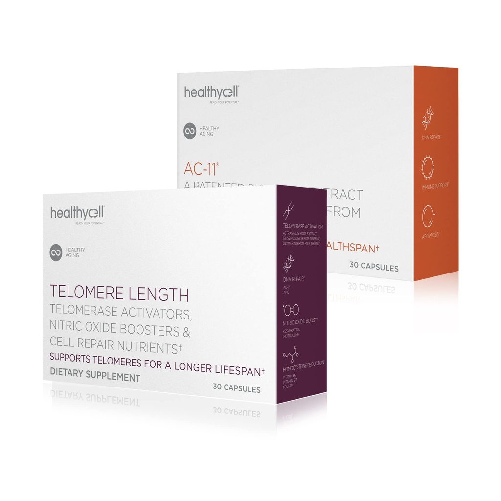 Healthycell Telomere Länge + AC-11 | DNA Reparatur-Ergänzungen für Anti-Aging und Zellgesundheit