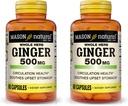 MASON NATURAL Ganze Kräuterginger 500 mg, Natürliche Kräuterergänzung, 60 Kapseln (Pack von 2)