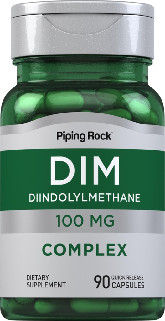 Piping Rock DIM Supplement | 100 mg | 90 Capsules | for Women & Men | Diindolylmethane Complex | Non-GMO, Gluten Free