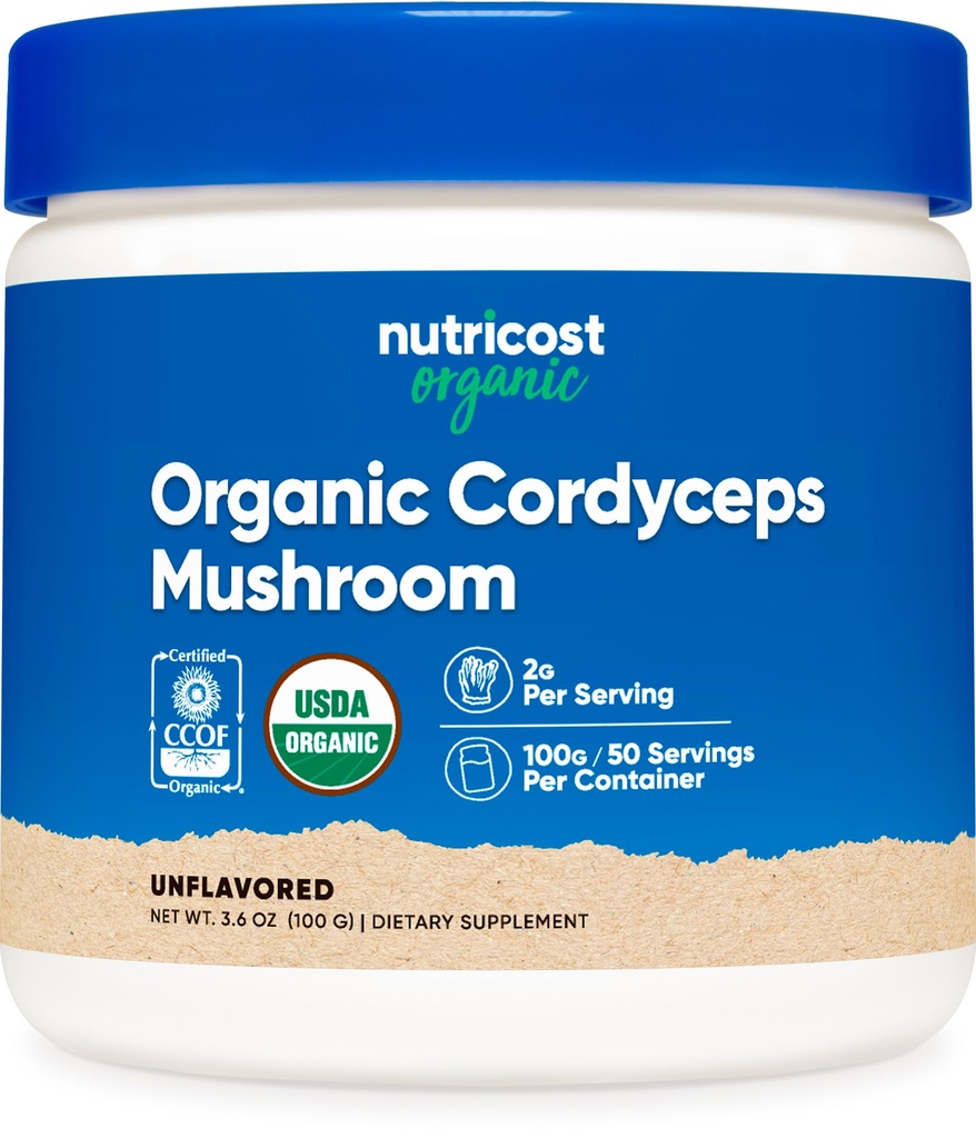 Nutricost Organic Cordyceps Pulver 100 Gramm - USDA Certified Organic, Non-GMO, Glutenfrei