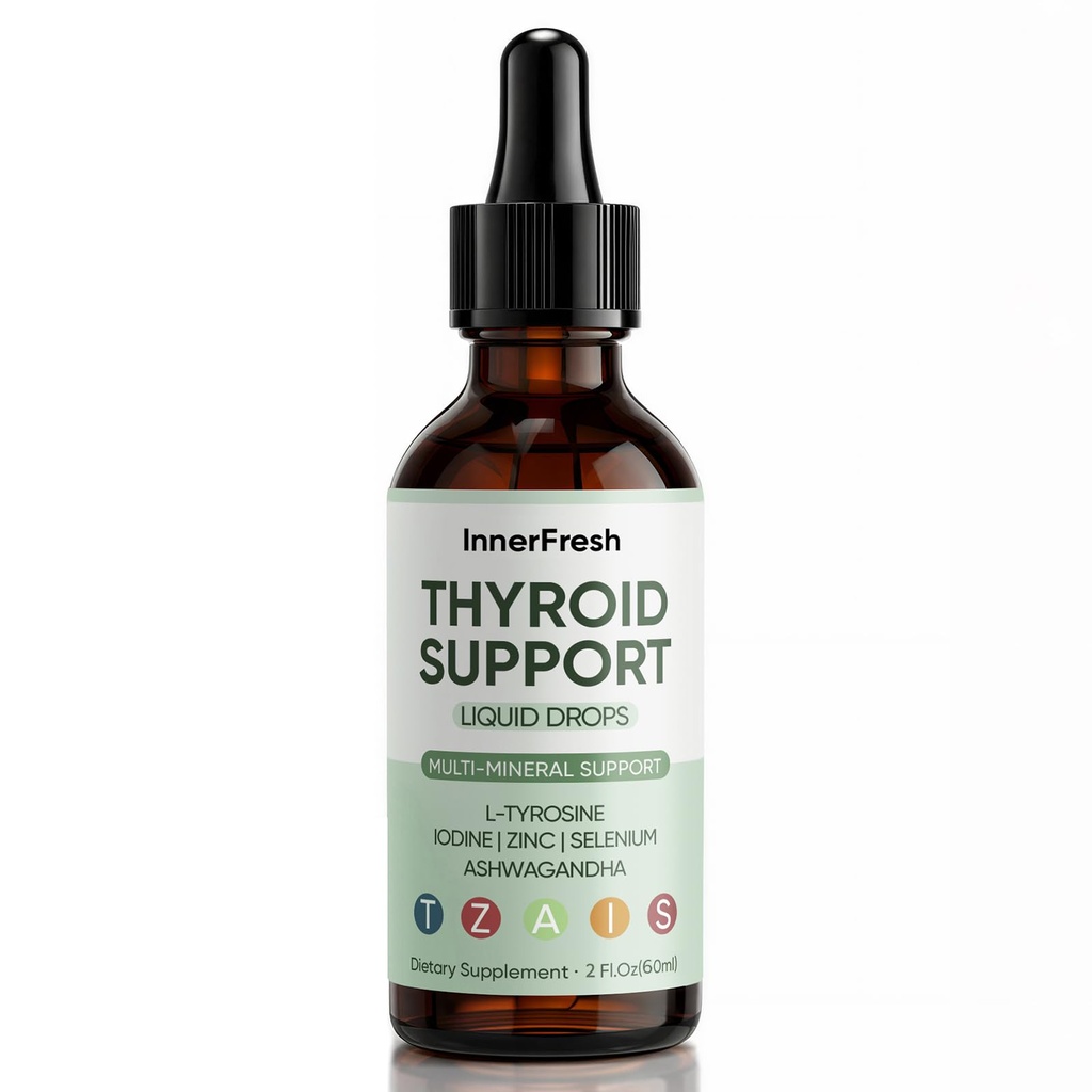 InnerFresh Thyroid Support Drops, Inner Fresh Thyroid Support Liquid Drops for Women, Hormone Balance & Healthy Metabolism Support, with Selenium, Zinc, Iodine, L-Tyrosine & Ashwagandha (1)