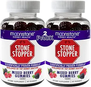 Moonstone Kidney Stone Stopper Gummis, Outperforms Chanca Piedra Stone Breaker und Kidney Support Supplements, entwickelt von Urologen, um Kidney Stones, Mixed Berry, 1 Monat Supply- 120 Count