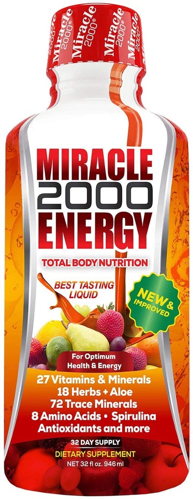 Century Systems - Miracle 2000, Integratore Liquido Multivitamina e Minerale Completa con Aminoacidi e Antiossidanti, 32 once