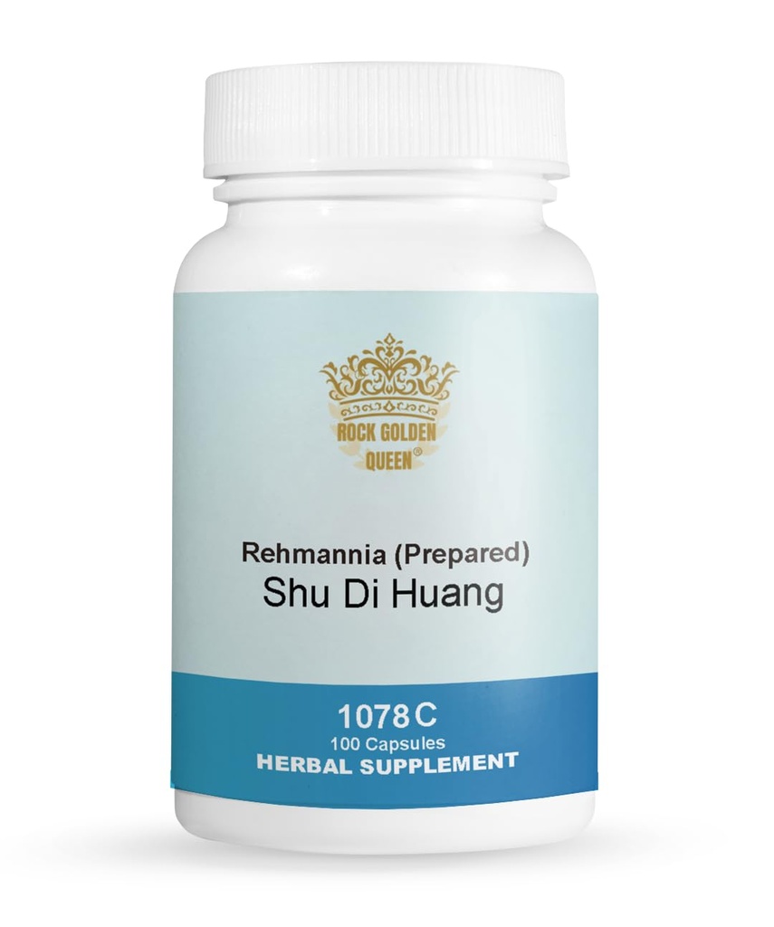 Shu Di Huang, Rehmannia (Prepared) 100 Capsules/Bottle (2 Bottles)