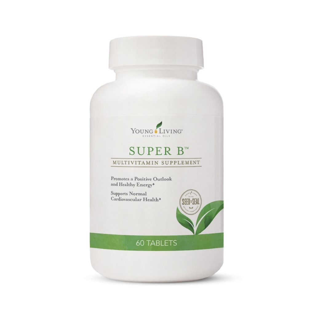 Young Living Super B Tablets, 60-Count Bottle | B Vitamins & Minerals | Supports Healthy Energy Levels | Keto-Friendly | Natural Folate Source | Contiene calcio, magnesio e vitamina B6